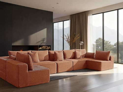 168" Cloud Sectional Couch, Comfort U Shaped Sofa by VYUXWO
