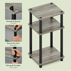 Furinno JUST Side Table Set of 2, 3-Tier Modern End Tables, Open Shelves Night - Image 4