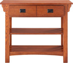 Leick Home Mission Impeccable Bookshelf, Solid Wood, 2 Drawers, 2 Shelves - Image 4