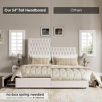 Queen Size Bed Frame 54" Tall Headboard - Image 5