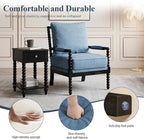 DUHOME Linen Fabric Spindle Accent Chairs Set of 2 - Image 5