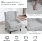 Accent Chair for Living Room, Mid Century Modern Upholstered Armchair, Wingback - Image 4