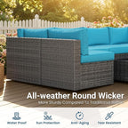 May in Color 7 Pieces Wicker Outdoor Patio Furniture Set, Patio Sectional Sofa - Image 3
