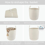 XUANGUO Cotton Rope Laundry Basket Hamper - Image 7