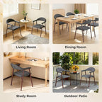 DUMOS Dining Chairs Set of 4, Linen Fabric Upholstered Kitchen Side Chairs - Image 6