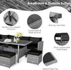 Tangkula 7 Pieces Patio Furniture Set, Outdoor Sectional Rattan Sofa Set - Image 6