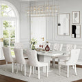 Henf 9 Pieces Faux Marble Dining Table Set by Henf
