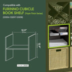 Furinno Cubicle Cube Insert, H-Shelf Cube Organizer, 2-Tier Shelf Accessory - Image 3