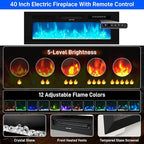 chartustriable 71IN LED TV Stands w/40 inch Fireplace Power Outlet - Image 3