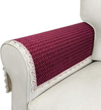 Burgundy Velvet Couch Arm Covers by Becoolifer