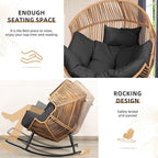 Vongrasig Wicker Egg Chair PE Rattan Rocking Chair - Image 4
