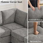 104'' V Shaped Modular Sofa, Sectional Couch - Image 4