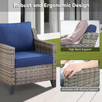 3 Pieces Patio Furniture Sets-Outdoor PE Rattan Wicker Chairs - Image 7