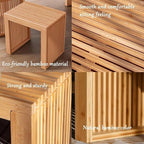 Small Bamboo Dining Bench, 17inch Farmhouse Decor Indoor Kitchen Table Bench - Image 5