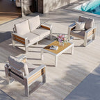 Aoxun Aluminum Outdoor Patio Furniture Set, 2 Seats Metal Sectional Patio - Image 6