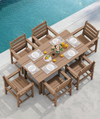 SERWALL 7-Piece Patio Outdoor Table & Chairs, HDPE Dining Set - Image 7