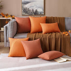 MIULEE Pack of 2 Decorative Outdoor Solid Waterproof Throw Pillow Covers Faux - Image 5