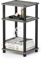 Furinno JUST Side Table Set of 2, 3-Tier Modern End Tables, Open Shelves Night - Image 7
