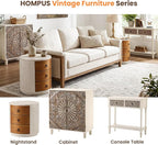 HOMPUS Fully Assembled Round Nightstand, 3 Drawer Chest of Drawers, Wood Rustic - Image 7