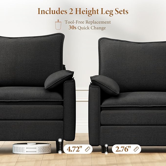 Vesgantti 108" Modular Sectional Sofa, Comfy Cloud Couch - Image 3