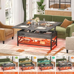 Aheaplus Coffee Table Lift Top Multi-Function Coffee Table Converts to Dining - Image 5