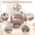 Swivel Accent Barrel Chair, Cute Comfy Small Round 360° Arm Chair. Velvet Sofa - Image 6