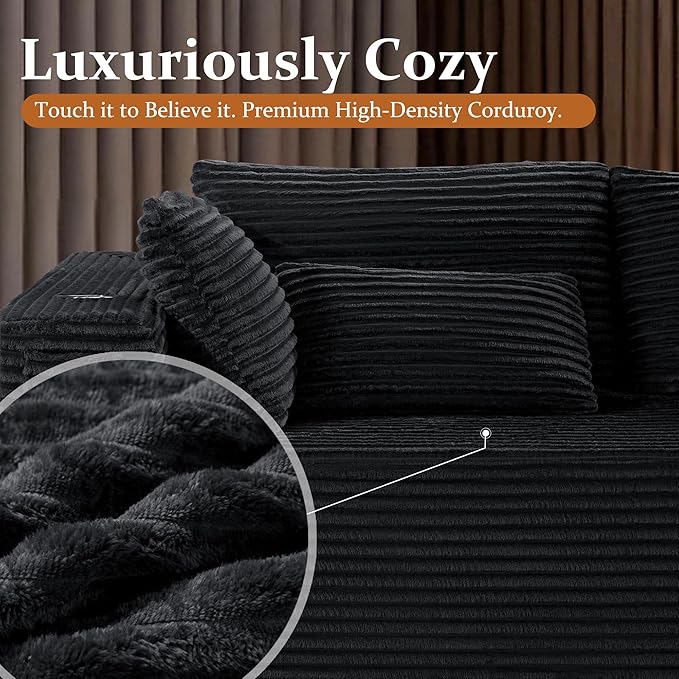 168" Cloud Sectional Couch, Comfort U Shaped Sofa - Image 5