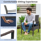 Tangkula 8 Pieces Outdoor Conversation Set, Patio PE Wicker Sofa - Image 6
