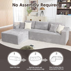 Opiesit 108" Boneless Couches for Living Room, Modular Sectional Sofa - Image 7