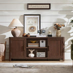 Joaxswe Farmhouse 55" Entertainment Center, Walnut Tv Stand - Image 4
