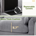 HAOMARKETS Corduroy Sofa Set, Upholstered Armchair, and 3-Seater Couch - Image 6