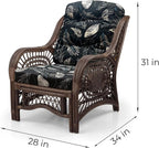 Malibu Lounge Living Accent Armchair Natural Rattan Wicker Handmade Design - Image 2