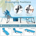 Goplus Tanning Chair, Folding Adjustable Patio Lounge Chair - Image 7