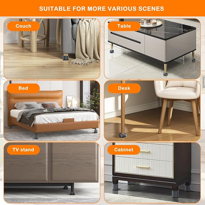 shouwuhho 6 Pack Furniture Risers Adjustable Bed Risers Heavy Duty Lifts Height - Image 6
