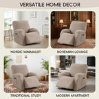 Recliner Chair Covers, 4-Piece Stretch Geometric Strokes Jacquard Reclining - Image 7
