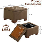 WUTUTUEE 24" Fabric Square Storage Ottoman - Image 2
