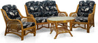 Malibu Lounge Loveseat Sofa Natural Rattan Wicker Handmade Design, Colonial - Image 5