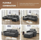 143.8" Modular Sectional Sofa Modern Chenille U Shaped Couch - Image 5