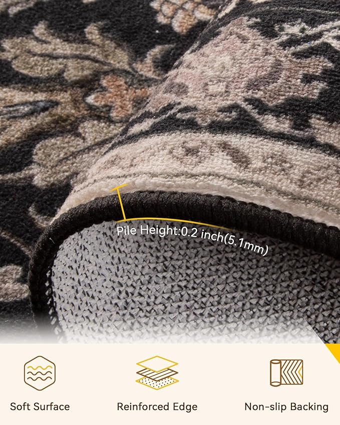 RELEANY Area Rugs 2'6"x8' Runner Rug Non Slip Washable - Image 2