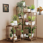Bamworld Plant Stand Indoor Corner Plant Shelf Wood Plant Holder by Bamworld