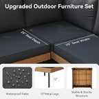 Aoxun Patio Furniture Set, 5 Piece Outdoor Sectional Sofas - Image 4