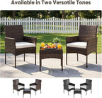 DUMOS 3-Piece Patio Furniture Set, All-Weather Outdoor Wicker Chairs - Image 6