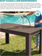 SERWALL HDPE Dining Set for 8: 2 Umbrella Hole Tables + 8 Chairs. Includes 8 - Image 4
