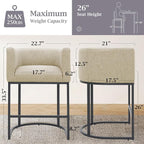 ClinQ 26" H Counter Height Bar Stools Set of 1, Modern Barrel Counter Stools - Image 2