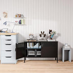 Washsemba 2 Door Storage Sideboard, Metal Storage Cabinet - Image 4