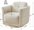 Swivel Accent Chair, 360° Chenille Barrel Swivel Chair - Image 3