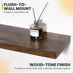 Acovy 24 Inch Floating Shelves, 9.3" Deep Floating Shelf Wall Mounted, Rustic - Image 4