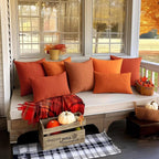 MIULEE Pack of 2 Decorative Outdoor Solid Waterproof Throw Pillow Covers Faux - Image 4