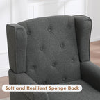 Accent Chair Set of 2, Mid Century Modern Fabric Wingback Chair, Upholstered - Image 6