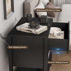Xixini Nightstand Set of 2, Rattan Boho Bedside Table - Image 6